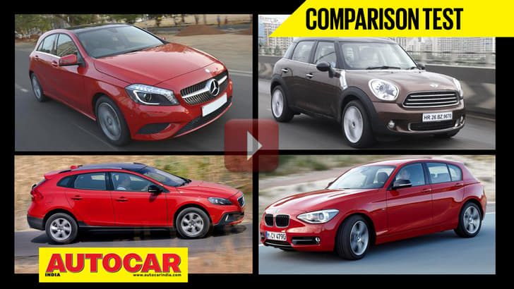 Merc A-class diesel vs Volvo V40 vs Mini Countryman D | Video comparison